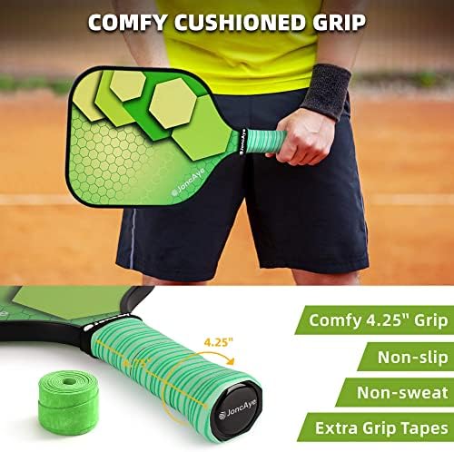 JoncAye USAPA Approved Pickleball Paddles Set of 4 for Adults, Men, Women, and Kids with Balls and Bag JoncAye USAPA App
