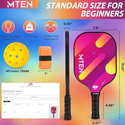 USAPA Approved Fiberglass Surface Pickleball Set for Men and Women Global Recycled Standard