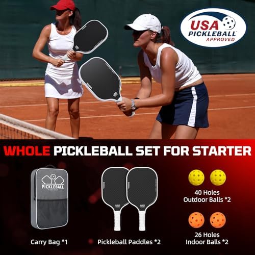 BAGAIL USAPA Approved Pickleball Paddles Set for Traction and Stability | Lightweight BAGAIL Pickleball Rackets with 4