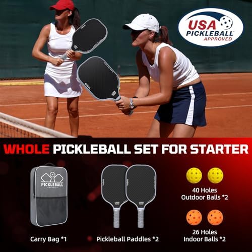BAGAIL USAPA Approved Pickleball Paddles Set for Traction and Stability | Lightweight BAGAIL Pickleball Rackets with 4