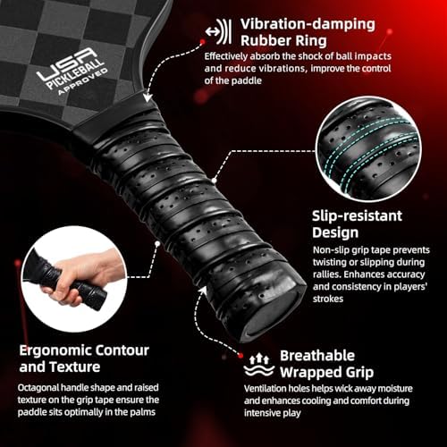 BAGAIL USAPA Approved Pickleball Paddles Set for Traction and Stability | Lightweight BAGAIL Pickleball Rackets with 4