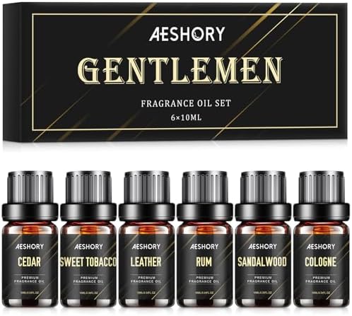 Woody Essential Oils Set for Candle Making & Diffuser - 6x10ML Teakwood, Sandalwood, Cedarwood, Cypress, Forest Pine, F