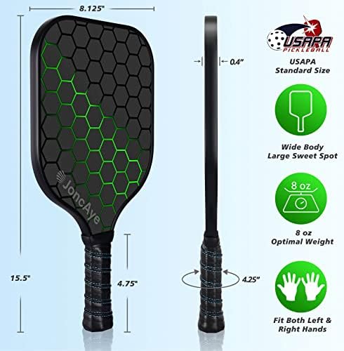 JoncAye USAPA Approved Pickleball Paddles Set of 4 for Adults, Men, Women, and Kids with Balls and Bag JoncAye USAPA App