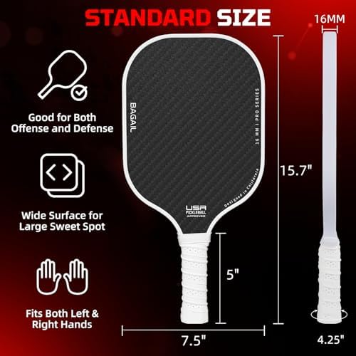 BAGAIL USAPA Approved Pickleball Paddles Set for Traction and Stability | Lightweight BAGAIL Pickleball Rackets with 4