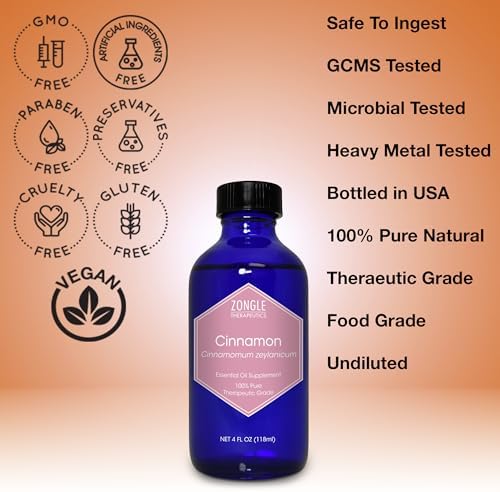 100% Pure Frankincense Essential Oil, Food Grade, for Face and Beauty, by Zongle Therapeutics, 4 OZ | Edible Frankincen