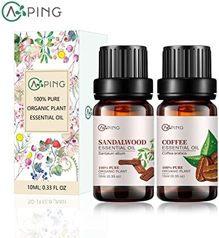 Sandalwood & Clary Sage Essential Oils for Aroma and Spa - 100% Pure Organic Natural Plant Oils, 2x10ML Sandalwood & C