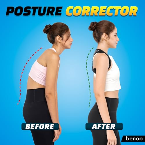 Benoo Back Posture Corrector for Women & Men: Comfortable & Adjustable Back Brace to Improve Posture & Relieve Back Pain