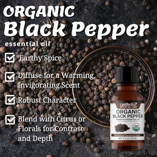 Grimweed Apothecary USDA Organic Cinnamon Essential Oil - Therapeutic Grade - 15mL - Diffuser Oil - 100% All Natural - w