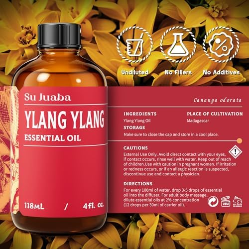 Sujuaba Sandalwood Oil for Diffuser and Skincare 4 Fl Oz - 100% Natural Aromatherapy Oil - Perfect for Relaxation and DI