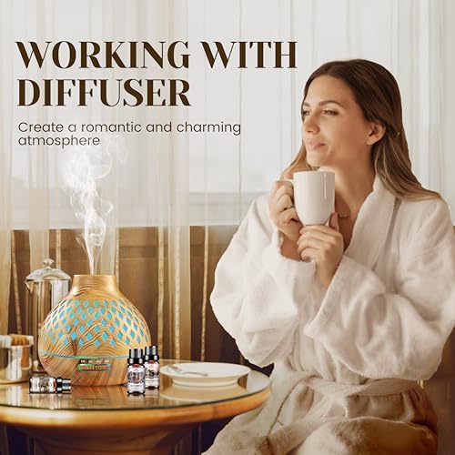 Woody Essential Oils Set for Candle Making & Diffuser - 6x10ML Teakwood, Sandalwood, Cedarwood, Cypress, Forest Pine, F