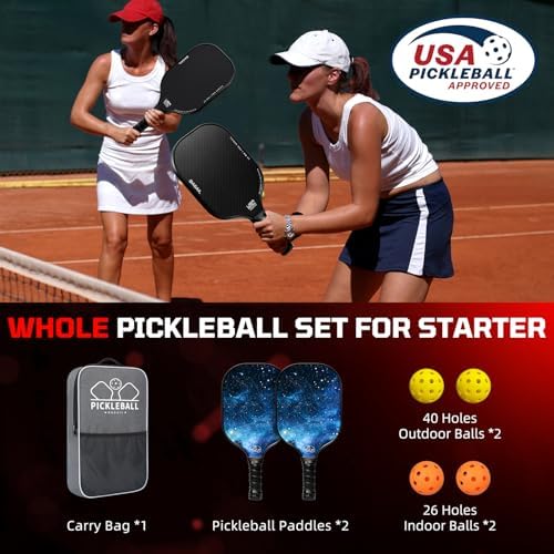 BAGAIL USAPA Approved Pickleball Paddles Set for Traction and Stability | Lightweight BAGAIL Pickleball Rackets with 4