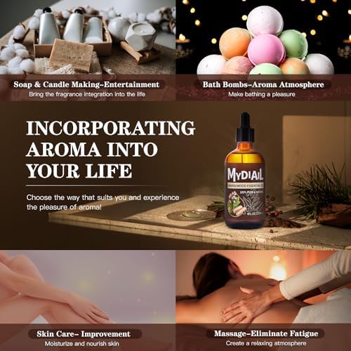 Sandalwood Essential Oil for Diffuser and Aromatherapy - 118ML/4Fl Oz Sandalwood Essential Oil for Skin Care and Mas