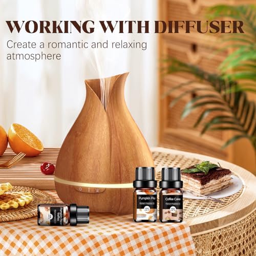 Woody Essential Oils Set for Candle Making & Diffuser - 6x10ML Teakwood, Sandalwood, Cedarwood, Cypress, Forest Pine, F