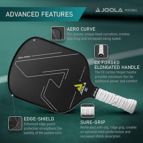JOOLA Professional Pickleball Paddles - Raw Carbon Fiber Surface - Built for Spin, Speed & Control - Tournament-Level JO
