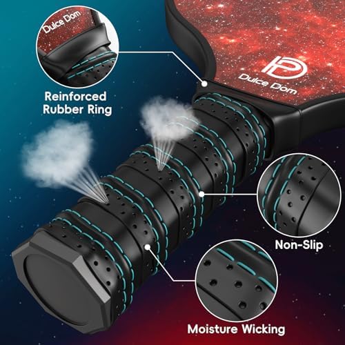 DULCE DOM USAPA Approved Fiberglass/Carbon Fiber Pickleball Paddles Set of 4 for Training | DULCE DOM 4 Indoor Outdoor