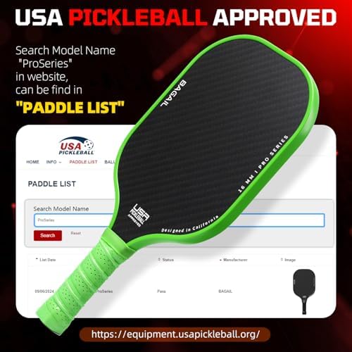 BAGAIL USAPA Approved Pickleball Paddles Set for Traction and Stability | Lightweight BAGAIL Pickleball Rackets with 4