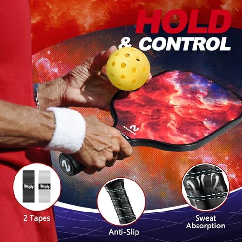 USAPA Approved Lightweight Pickleball Rackets for Casual Players | Durable Fiberglass Surface Picks with Polypropylene