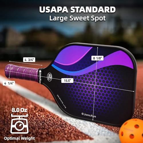 JoncAye USAPA Approved Pickleball Paddles Set of 4 for Adults, Men, Women, and Kids with Balls and Bag JoncAye USAPA App