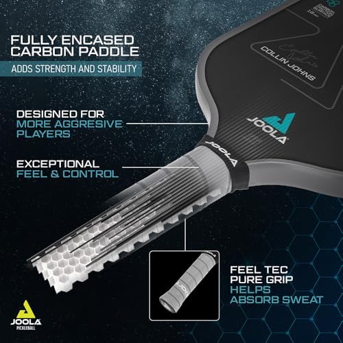 JOOLA Professional Pickleball Paddles - Raw Carbon Fiber Surface - Built for Spin, Speed & Control - Tournament-Level JO