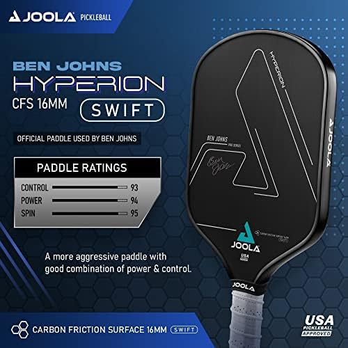 JOOLA Professional Pickleball Paddles - Raw Carbon Fiber Surface - Built for Spin, Speed & Control - Tournament-Level JO