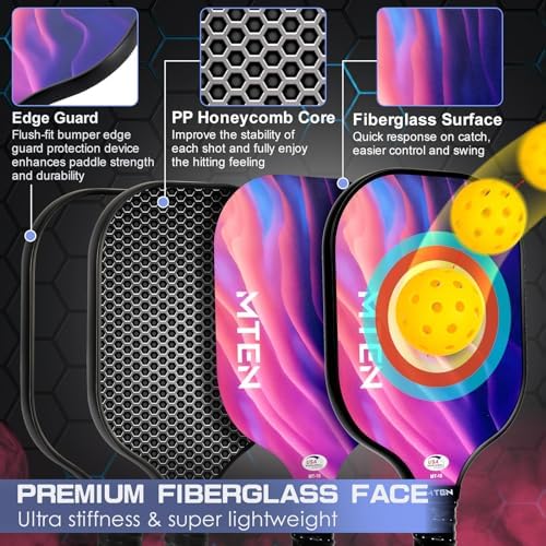 USAPA Approved Fiberglass Surface Pickleball Set for Men and Women Global Recycled Standard