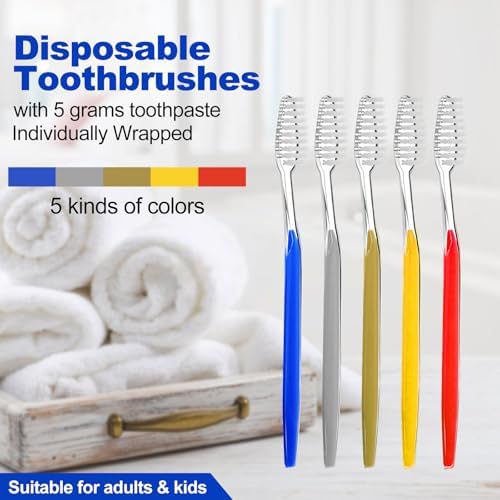 20pcs Disposable Toothbrushes with Toothpaste for Travel (Travel Friendly, Portable, Hygienic) | 20pcs Disposable Tooth