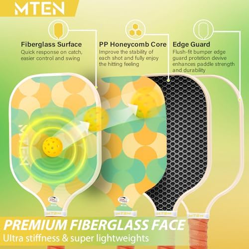 USAPA Approved Fiberglass Surface Pickleball Set for Men and Women Global Recycled Standard