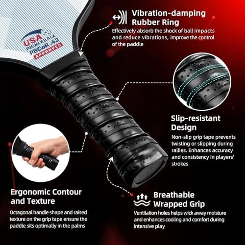 BAGAIL USAPA Approved Pickleball Paddles Set for Traction and Stability | Lightweight BAGAIL Pickleball Rackets with 4