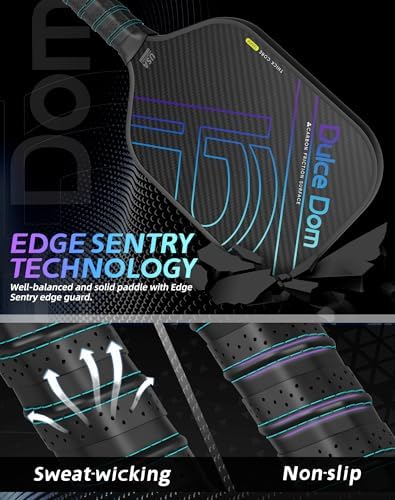 DULCE DOM USAPA Approved Fiberglass/Carbon Fiber Pickleball Paddles Set of 4 for Training | DULCE DOM 4 Indoor Outdoor