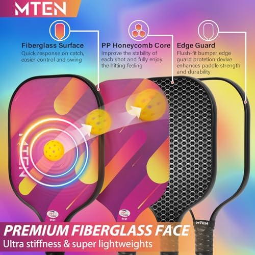 USAPA Approved Fiberglass Surface Pickleball Set for Men and Women Global Recycled Standard