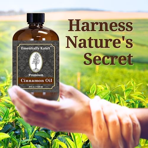 Premium Cinnamon Oil 4 Fl Oz for Cleaning and Aromatherapy - 100% Pure, Natural & Therapeutic - Perfect for Indoor and O