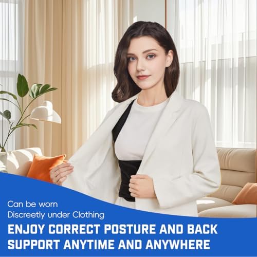 Posture Corrector for Women and Men: Adjustable Back Brace with Full Back Support (Large, Pink) Adjustable Back Brace