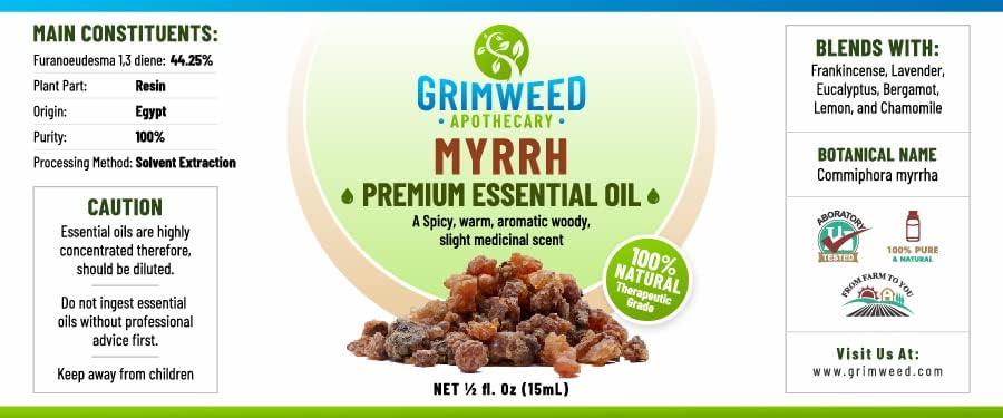 Grimweed Apothecary USDA Organic Cinnamon Essential Oil - Therapeutic Grade - 15mL - Diffuser Oil - 100% All Natural - w