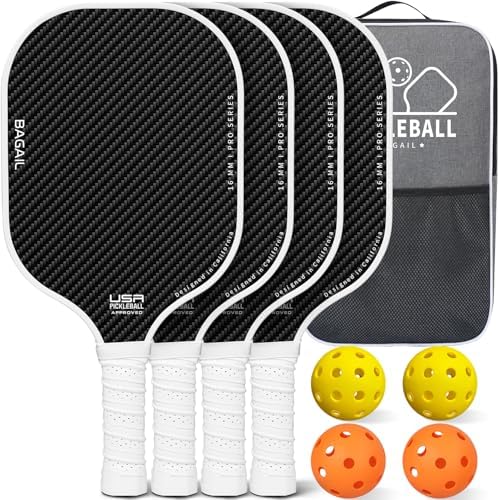 BAGAIL USAPA Approved Pickleball Paddles Set for Traction and Stability | Lightweight BAGAIL Pickleball Rackets with 4