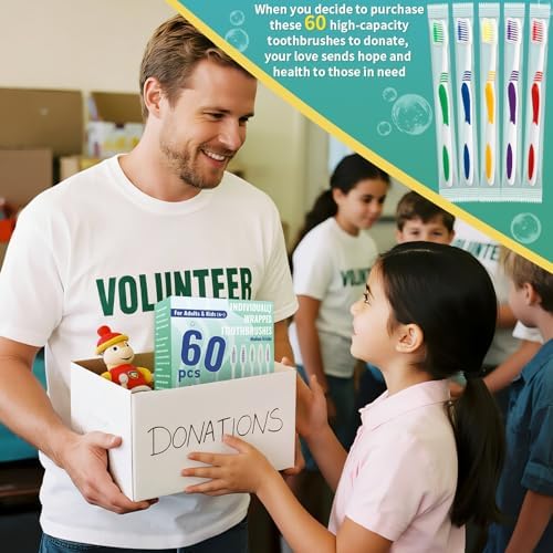 Bulk Disposable Travel Toothbrushes Pack - Soft Bristle Good Cleaning for Kids, Adult & Elderly | 50 Pcs Individually W