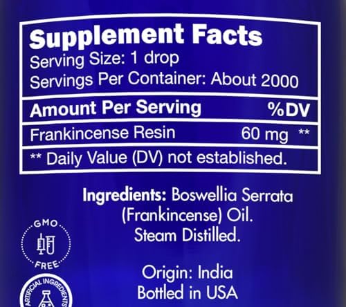 100% Pure Frankincense Essential Oil, Food Grade, for Face and Beauty, by Zongle Therapeutics, 4 OZ | Edible Frankincen