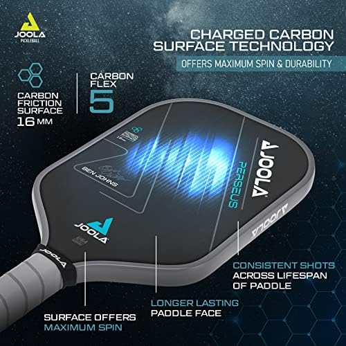JOOLA Professional Pickleball Paddles - Raw Carbon Fiber Surface - Built for Spin, Speed & Control - Tournament-Level JO