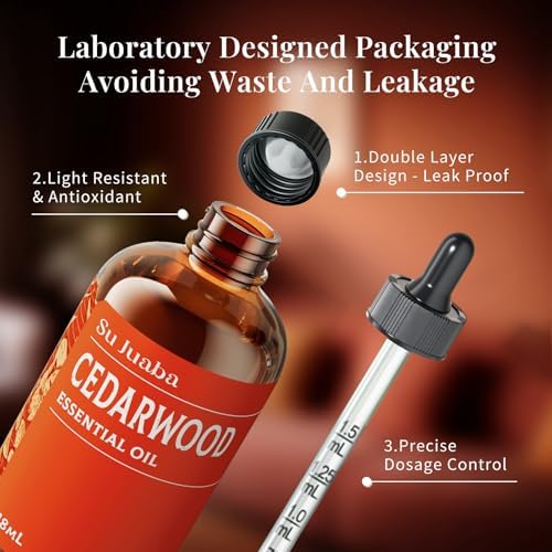 Sujuaba Sandalwood Oil for Diffuser and Skincare 4 Fl Oz - 100% Natural Aromatherapy Oil - Perfect for Relaxation and DI