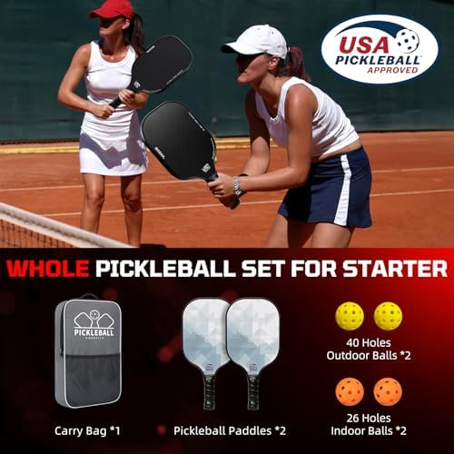 BAGAIL USAPA Approved Pickleball Paddles Set for Traction and Stability | Lightweight BAGAIL Pickleball Rackets with 4