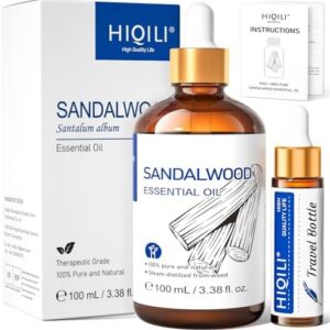 HIQILI Sandalwood Essential Oils for Long-Lasting Scent - Perfume, Diffuser, Soap Making & Candle - |38 Fl Oz HIQILI L