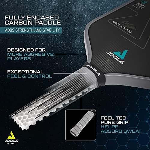 JOOLA Professional Pickleball Paddles - Raw Carbon Fiber Surface - Built for Spin, Speed & Control - Tournament-Level JO