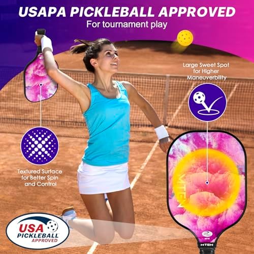 USAPA Approved Fiberglass Surface Pickleball Set for Men and Women Global Recycled Standard