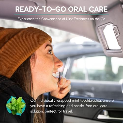 Avistar 80 Prepasted Disposable Toothbrushes for Travel and Camping - Single Use Pre Pasted Toothbrushes with Built-in T