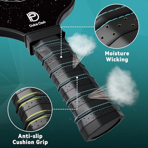 DULCE DOM USAPA Approved Fiberglass/Carbon Fiber Pickleball Paddles Set of 4 for Training | DULCE DOM 4 Indoor Outdoor