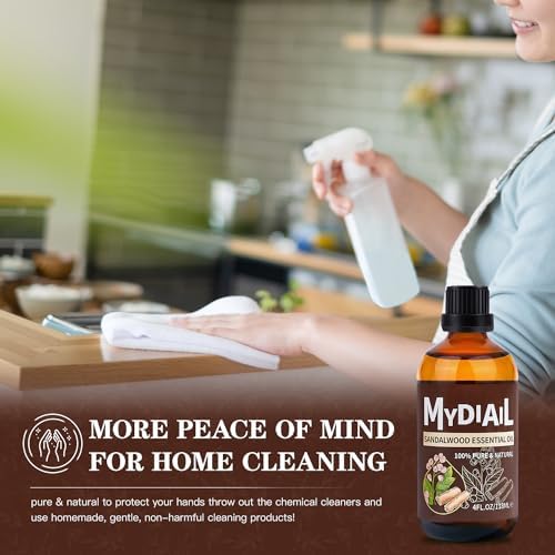 Sandalwood Essential Oil for Diffuser and Aromatherapy - 118ML/4Fl Oz Sandalwood Essential Oil for Skin Care and Mas