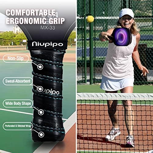 USAPA Approved Lightweight Pickleball Rackets for Casual Players | Durable Fiberglass Surface Picks with Polypropylene