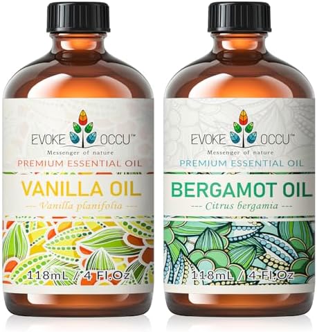 EVOKE OCCU Vanilla and Bergamot Essential Oils for Stress Relief - Perfect for Diffusers - 4 Fl Oz