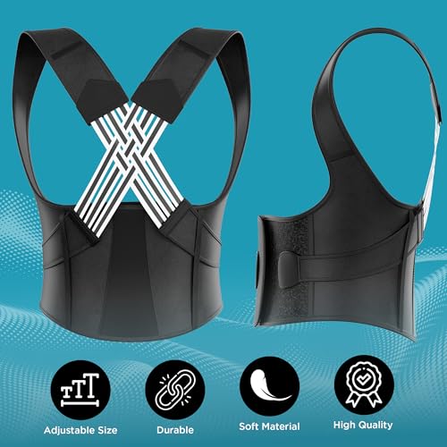 Women's Back Brace for Scoliosis Relief, Shoulder Straightener, Full Back Support, Upper and Lower Back Pain Relief | A