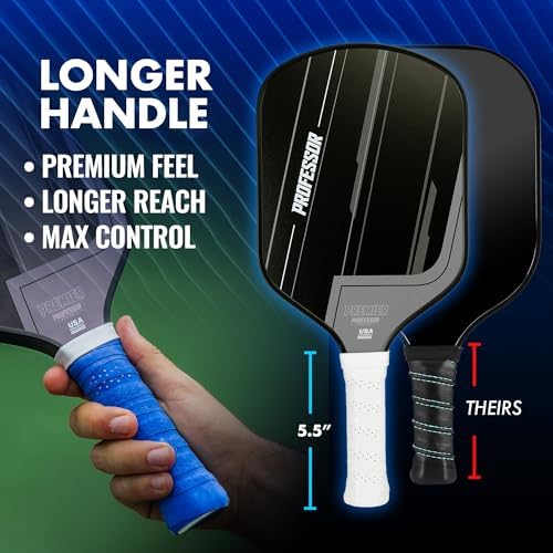 Professor Premier Pickleball Paddle Set - 2024 USAPA Approved, Professional Quality, Fiberglass Surface Attributes for S