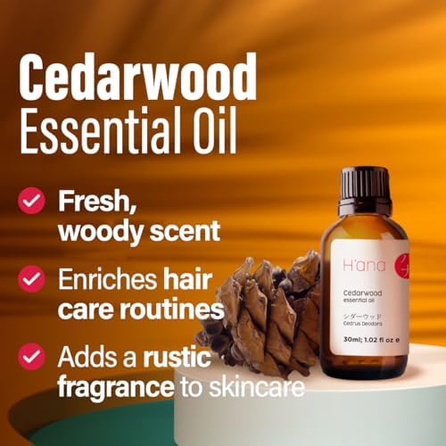 H'ana Sandalwood Essential Oil - 1.02 Fl Oz - for Hair and Skin, Aromatherapy, DIY Soap Making - ClimatePartner Certifie